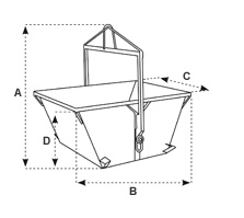 Boscaro A-Series Crane Tipping Bucket dimensions