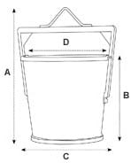 BTB Series Muck Buckets Dimensions